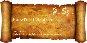Herzfeld Szabin névjegykártya